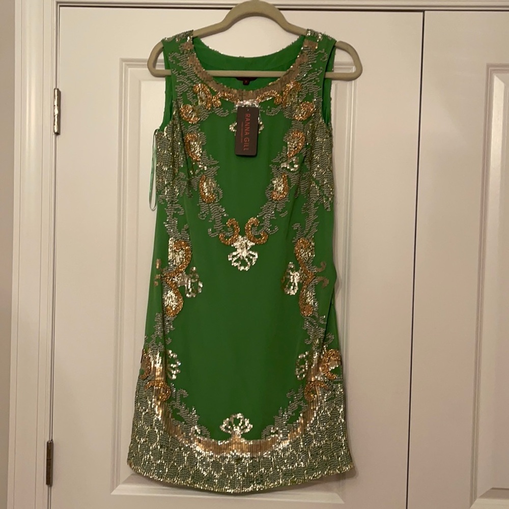 Ran a Gill hand beaded green silk dress ! Size S